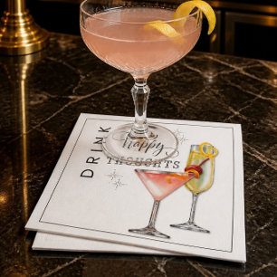 Drink Happy Thoughts Cocktail Napkins