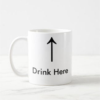 Drink Here Coffee Cup For Lefties
