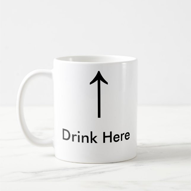 Drink Here Coffee Cup For Lefties (Left)