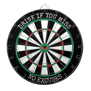 Drink If You Miss – No Excuses Dartboard