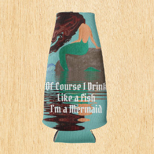Drink Like A Fish Mermaid Bottle Cooler