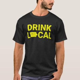 Drink Local Iowa Yellow T-Shirt