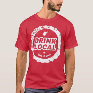 Drink Local West Virginia Craft Beer Bottle Cap T-Shirt