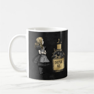 Drink Me black and gold Alice in Wonderland Coffee Mug