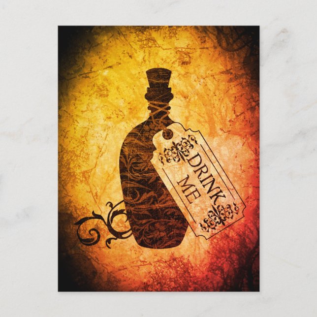 Drink Me Bottle Flame Postcard (Front)