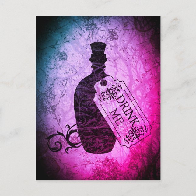 Drink Me Bottle Purple Postcard (Front)