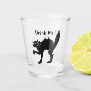 Drink Me Halloween Cat Shot Glass