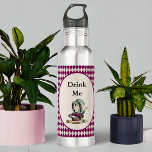 Drink Me Mad Hatter Alice in Wonderland Magenta 710 Ml Water Bottle<br><div class="desc">Add a bit of Alice in Wonderland whimsy with this Mad Hatter "Drink Me" design. It features the text "Drink Me" above the Mad Hatter in magenta and teal in the centre surrounded by a magenta and cream harlequin chequerboard. This design adds a bit of storybook whimsy and humour.</div>