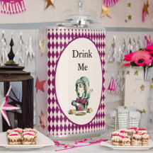 Drink Me Mad Hatter Alice in Wonderland Magenta