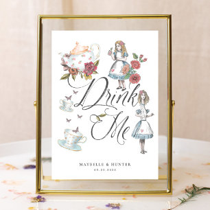 Drink Me   Vintage Alice In Wonderland Tea Party Poster