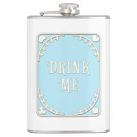 "Drink Me" Whimsical Victorian Filigree Blue