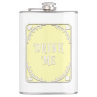 "Drink Me" Whimsical Victorian Filigree Yellow