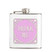 "Drink Me" Wonderland Tea Party Mauve Pink Emblem