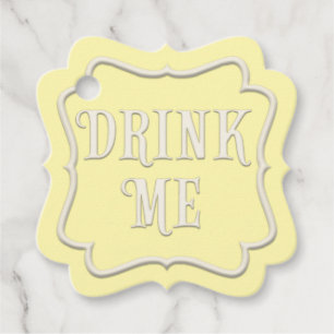 "Drink Me" Wonderland Tea Party Yellow Favour Tags