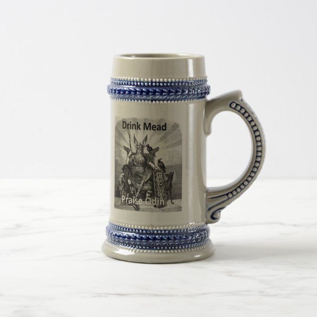 Drink Mead - Praise Odin Beer Stein (Right)