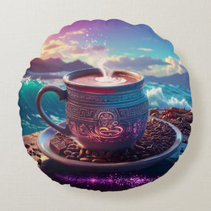 DRINK OF THE GODS - COCOA ROUND CUSHION