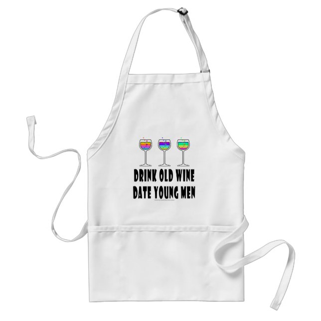 DRINK OLD WINE - DATE YOUNG MEN STANDARD APRON (Front)