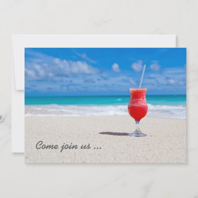 Drink On Beach custom invitation (Front)