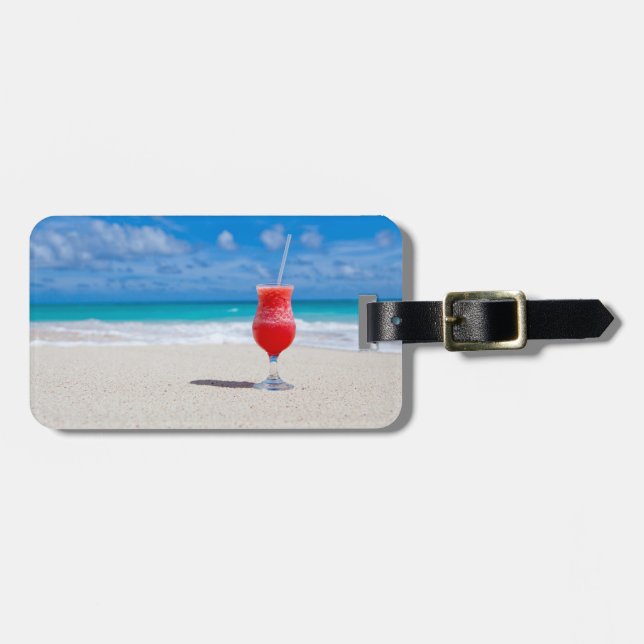 Drink On Beach custom luggage tag (Front Horizontal)