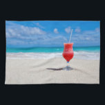 Drink On Beach kitchen towels<br><div class="desc">Using the “customise it” function,  add your own text if you wish.  Photo by Vera Kratochvil,  from www.publicdomainpictures.net.  See my store for more drink items.</div>