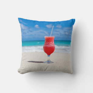 Drink On Beach throw pillow