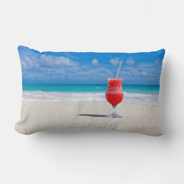 Drink On Beach throw pillow (Front)
