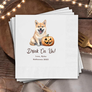 Drink On Us Custom Pet Cocktail Napkins 