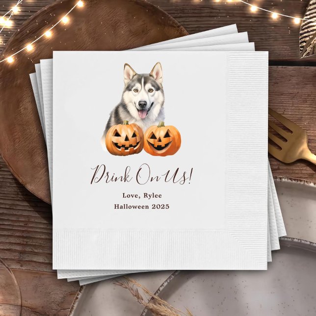 Drink On Us Custom Pet Cocktail Weddings Napkin  (Creator Uploaded)