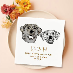 Drink On Us Pets Custom Hand Drawing Wedding  Napk Napkin