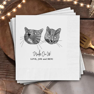 Drink On Us Pets Custom Hand Drawing Wedding Napki Napkin