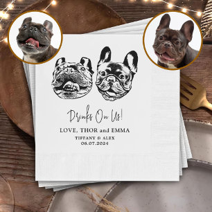 Drink On Us Pets Custom Hand Drawing Wedding Napki Napkin