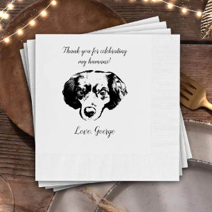 Drink On Us Pets Custom Hand Drawing Wedding Napkin