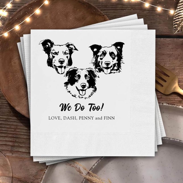 Drink On Us Pets Custom Hand Drawing Wedding Napkin (Creator Uploaded)