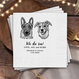 Drink On Us Pets Custom Hand Drawing Wedding Napkin