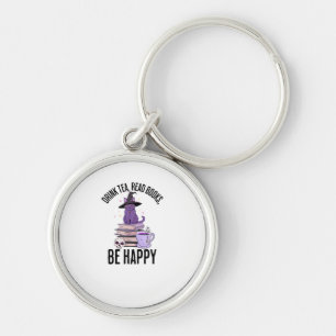 Drink Read Books Whimsigoth Halloween Design Key Ring