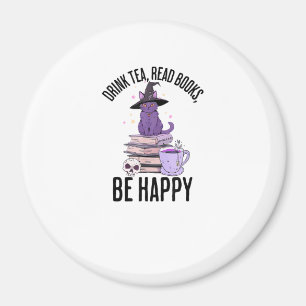 Drink Read Books Whimsigoth Halloween Design Magnet