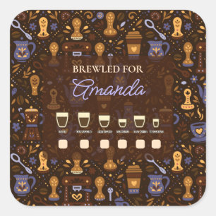 Drink selector cup sticker — folk coffee badge
