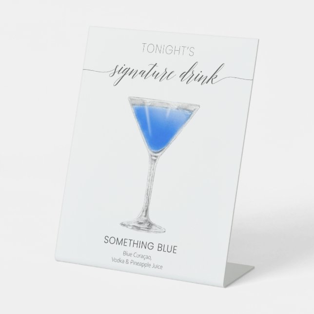 Drink Sign Wedding Signature Drink Something Blue (Front)