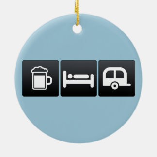 Drink, Sleep and Campers Ceramic Tree Decoration