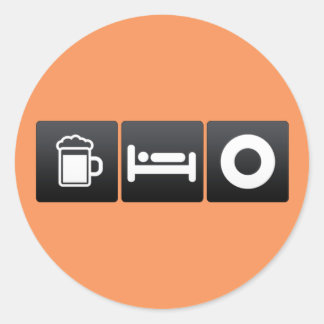 Drink, Sleep and Vinyl Records Classic Round Sticker