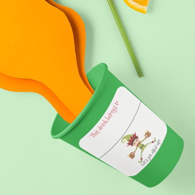 Drink Sticker Marker Name Funny Christmas Elf (Creator Uploaded)