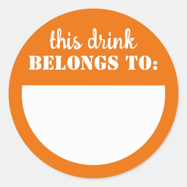 Drink Stickers | Paper Labels for Parties & Small  (Front)