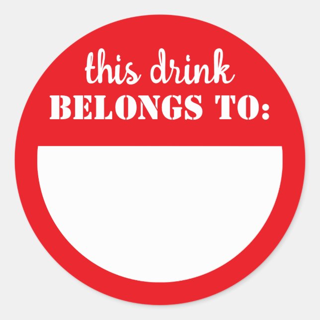 Drink Stickers | Paper Labels for Parties & Small  (Front)