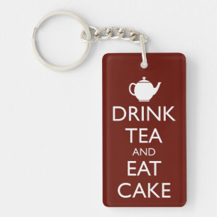 DRINK TEA AND EAT CAKE KEY RING