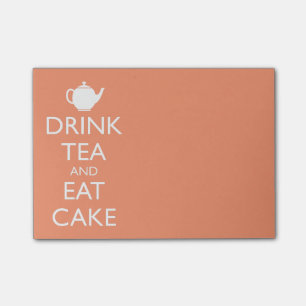 DRINK TEA AND EAT CAKE POST-IT NOTES