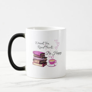 "Drink Tea. Read Books. Be Happy. – Cosy Reader Mu Magic Mug