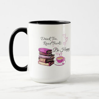 "Drink Tea. Read Books. Be Happy. – Cosy Reader Mu Mug