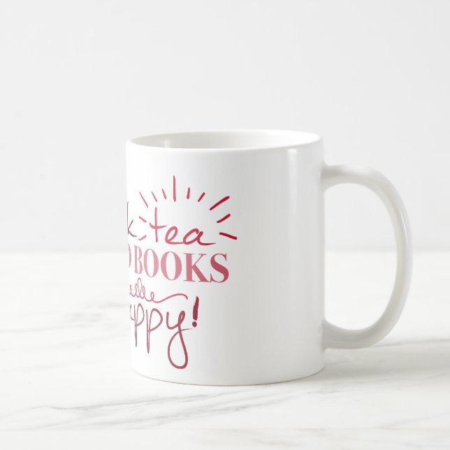 Drink Tea, Read Books, Be Happy Mug (Right)