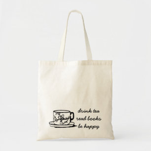 Drink Tea Read Books Book Tote