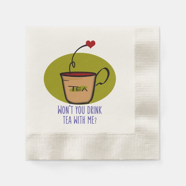 Drink Tea With Me Napkin (Front)